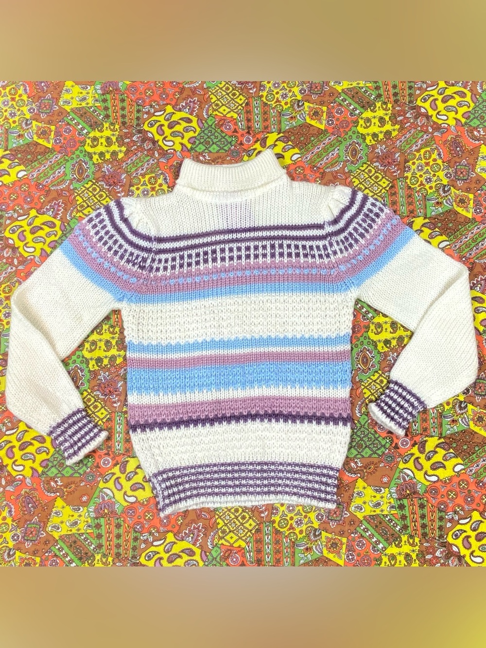 Vintage Pastel Striped Sweater